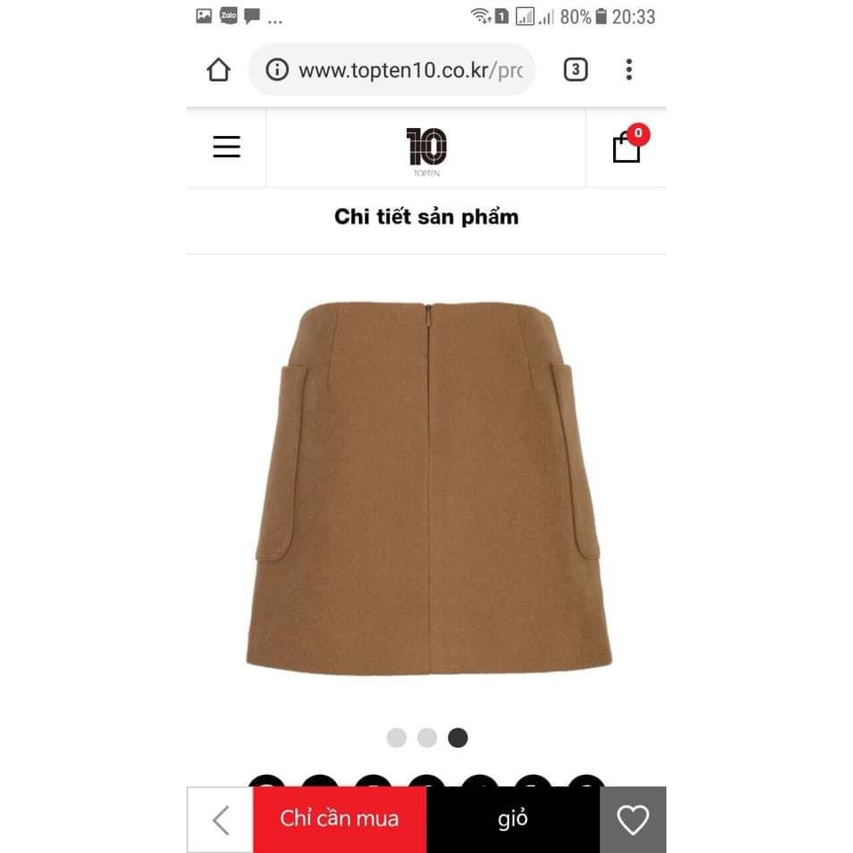 Chân  váy dạ top ten xuất Hàn