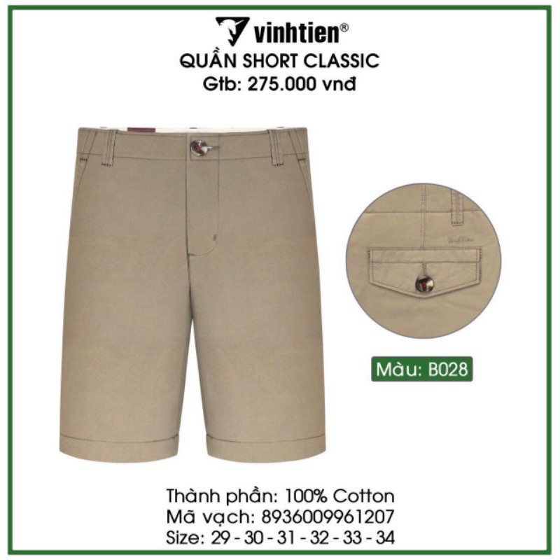 Quần Short Nam Classic Vĩnh Tiến 275