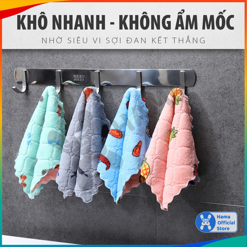 Combo 3 Khăn lau bếp đa năng lớn HAMA, 25❌25 cm, khăn bếp 25 cm siêu thấm mềm mịn | GD_NB_002#CB3