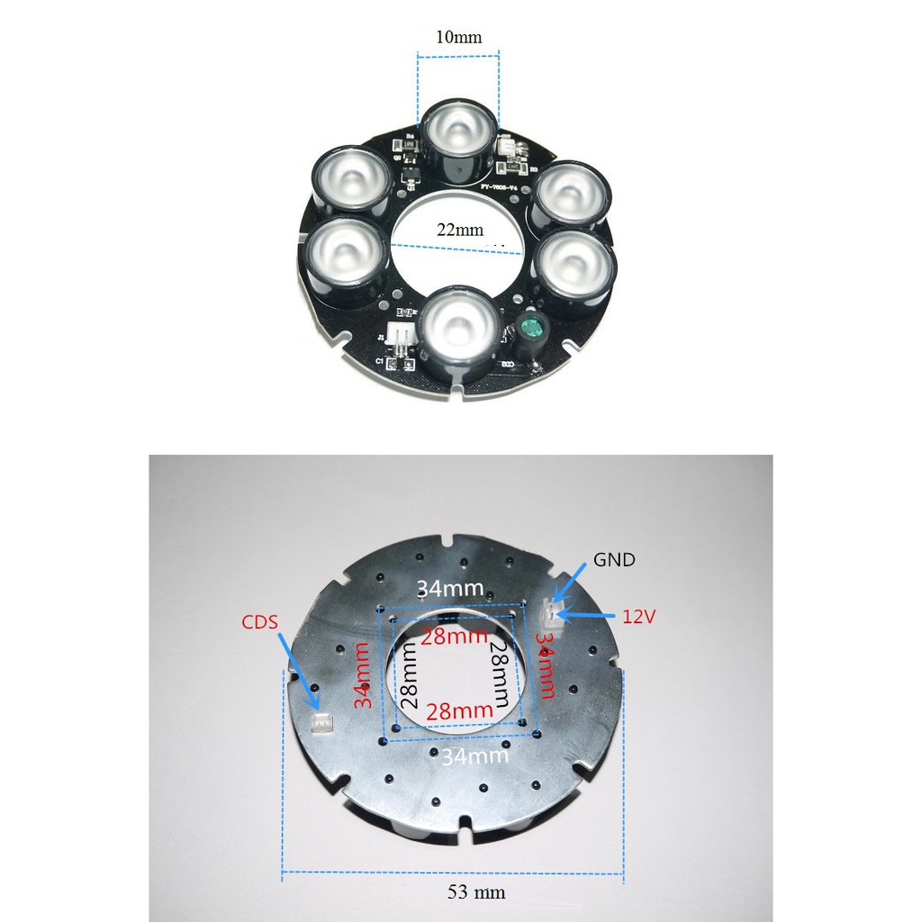 Đèn hồng ngoại cho camera 6 led array