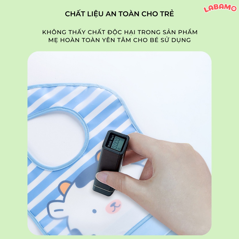 Yếm ăn dặm cho bé có máng hứng silicon chống rơi thước ăn chống thấm chống dầu mỡ