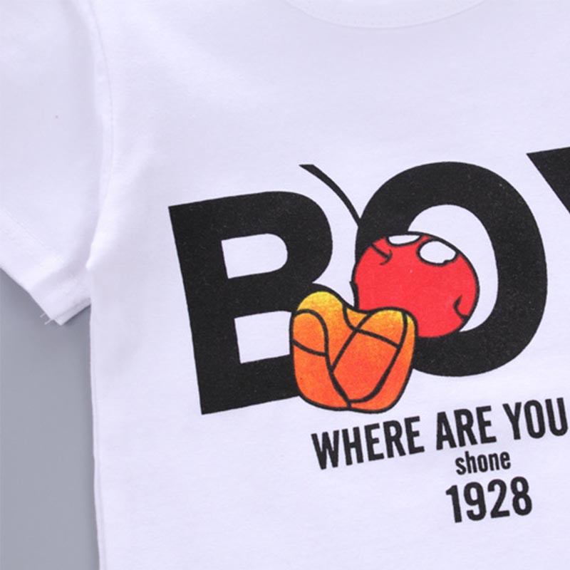 Set áo thun + quần short in hoạt hình cho bé gái