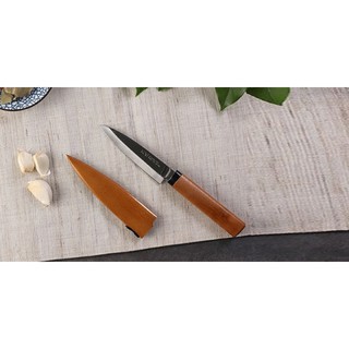 Dao gọt hoa quả có nắp đậy, cán gỗ kai nhật 4901601291735