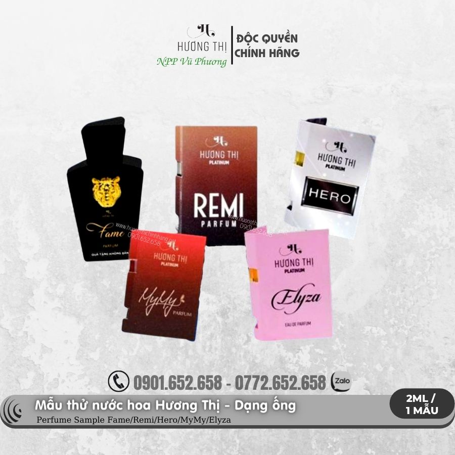 2ML MẪU TEST HƯƠNG NƯỚC HOA Hương Thị - 5 dòng nước hoa
