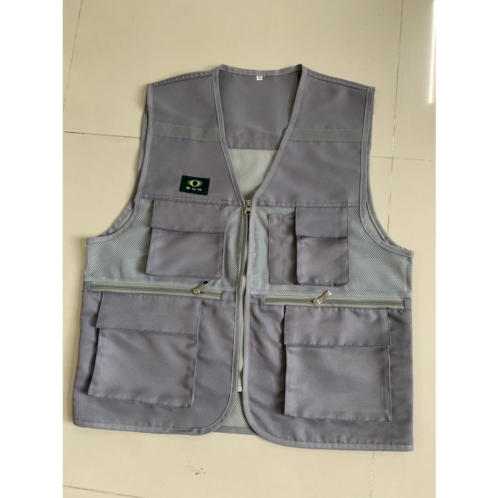 Áo gile kaki xuất Hàn, có phản quang