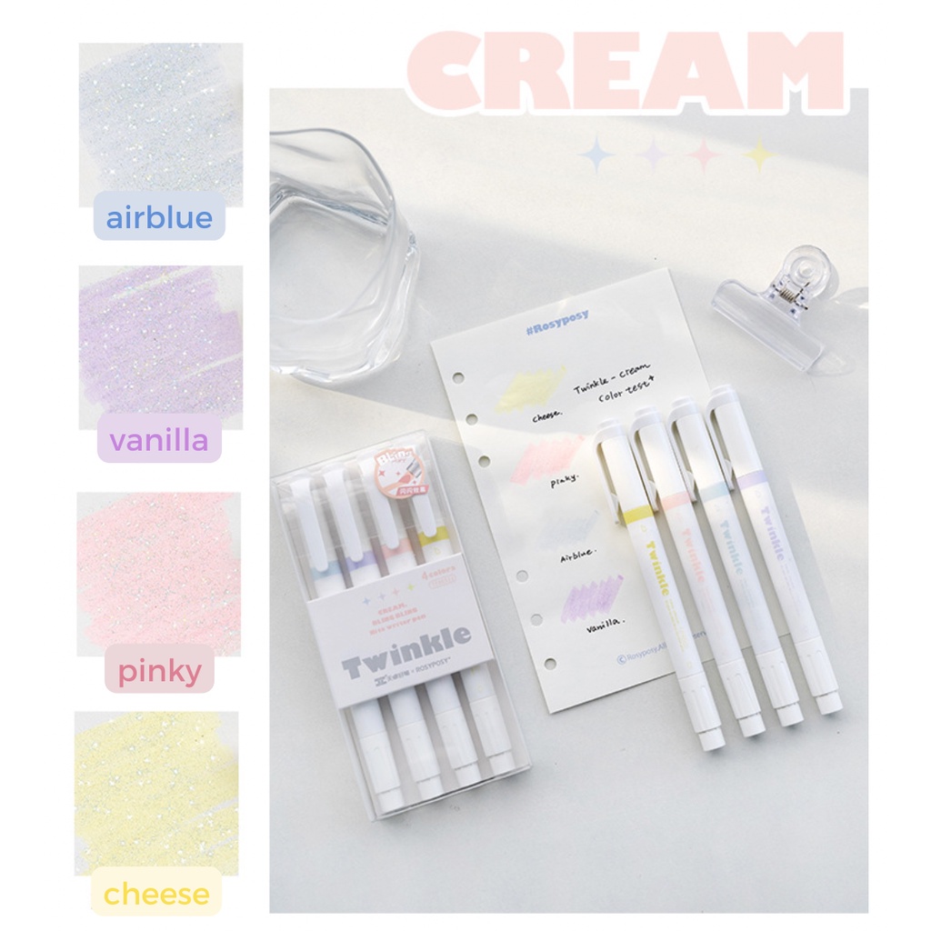 Bút đánh dấu highlight có ánh kim 2 đầu TWINKLE