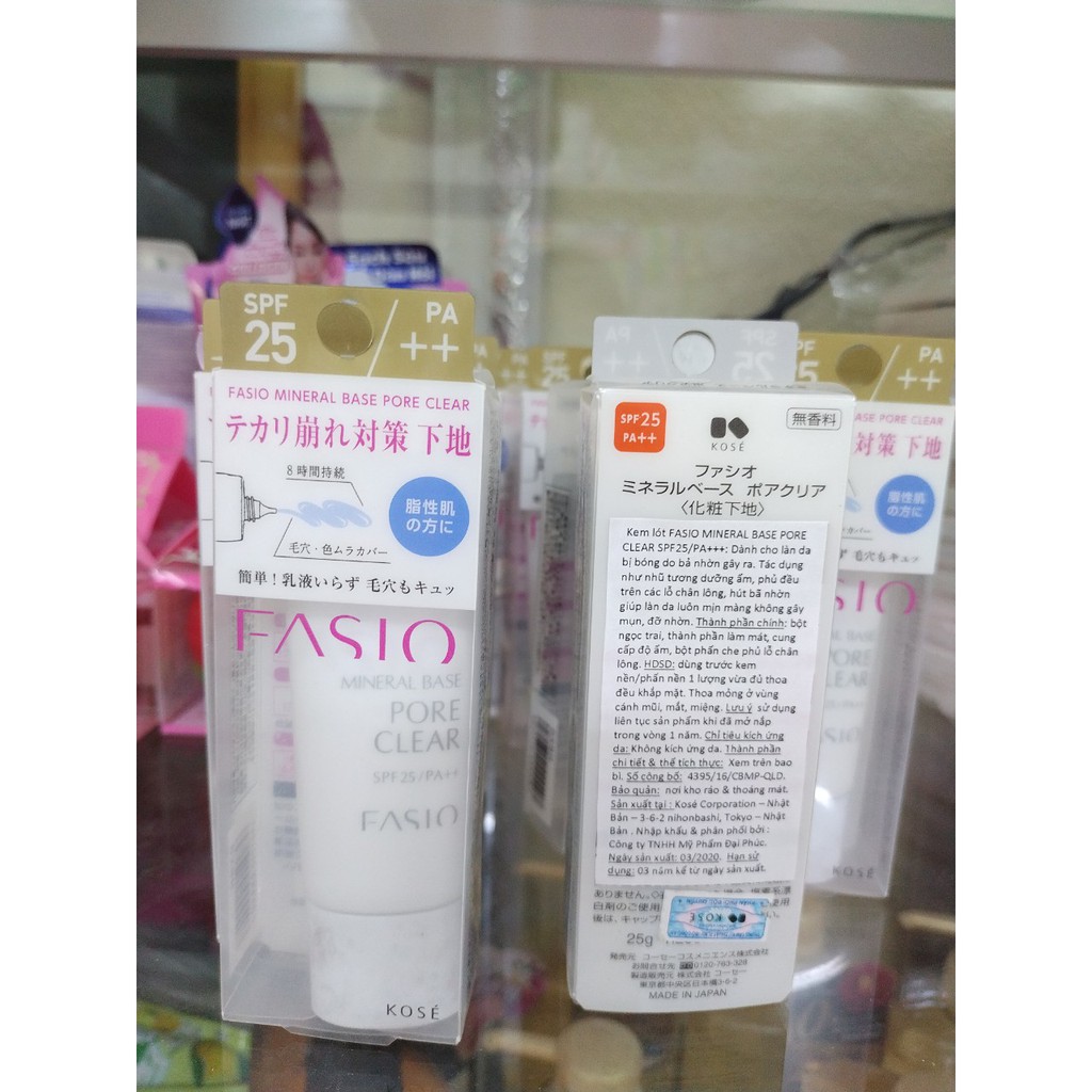 KEM LÓT KOSÉ CHỐNG NẮNG DÀNH CHO DA BẢ NHỜN FASIO 25G