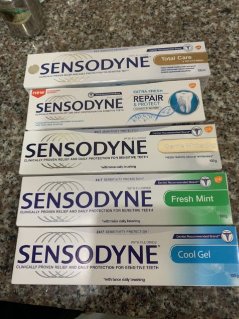 COMBO 1 HỘP(12 TUÝP)KEM ĐÁNH RĂNG SENSODYNE (5 MÀU)