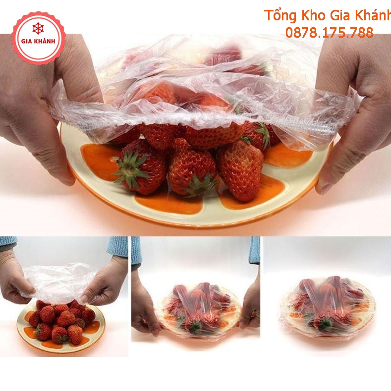 Gói 100C Màng Bọc Thực Phẩm Có Chun Co Giãn Tái Sử Dụng , Màng Bọc Thức Ăn Siêu Tiện Dụng LD2116