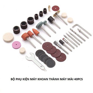 Bộ 40 món phụ kiện máy khoan thành máy mài