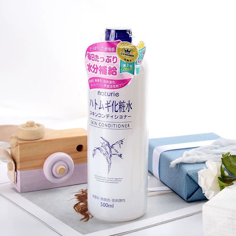 Naturie Hatomugi Nước hoa gạo Nhật Bản 500ml Thu nhỏ lỗ chân lông và làm dịu dưỡng ẩm làm trắng da
