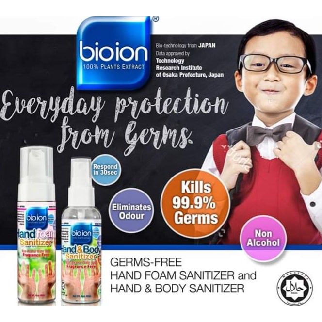 Chai Xịt Rửa Tay Và Toàn Thân Diệt Khuẩn Sinh Học Bioion Hand Sanitizer Malaysia 60ml