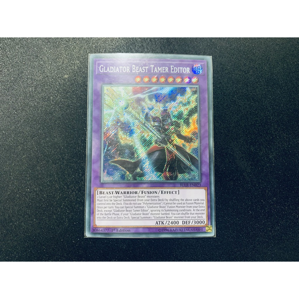 Thẻ Bài Yugioh Chính Hãng Gladiator Beast Tamer Editor - BLLR-EN023