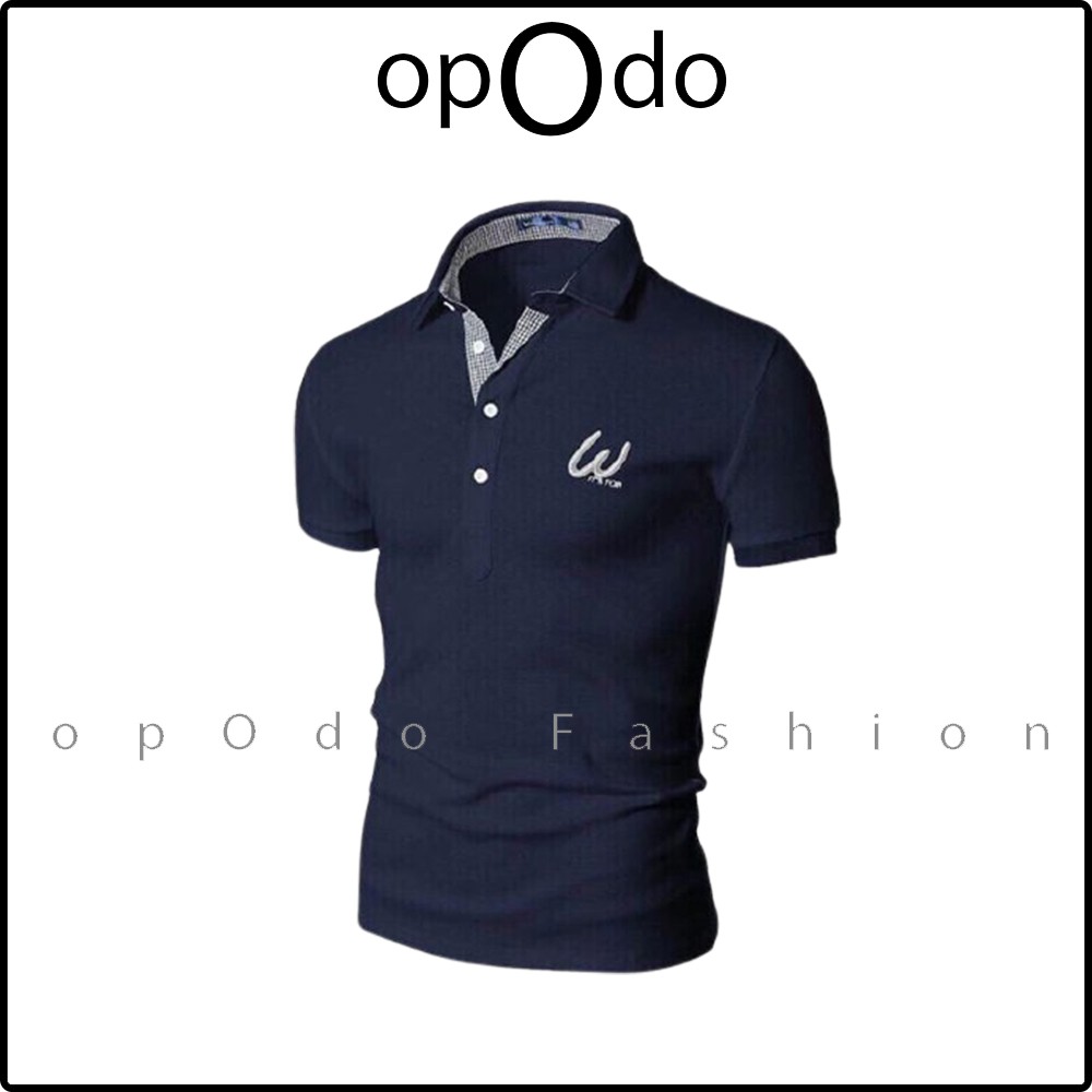 Áo thun nam trơn cổ bẻ W For OPTB024 - opOdo Fashion