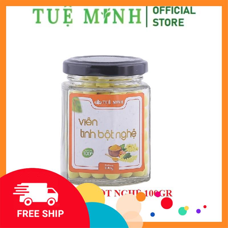 Viên tinh bột Nghệ Mật Ong Tuệ Minh Cao cấp lọ 100gr , Hỗ Trợ Điều Trị Viêm Loét Dạ Dày, Tá Tràng