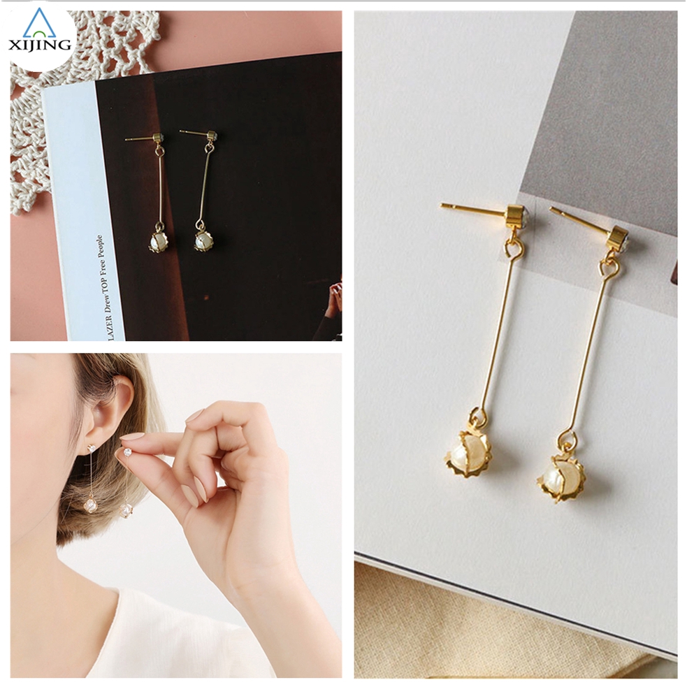 Đôi khuyên tai tua rua đính đá thanh lịch cho nữ