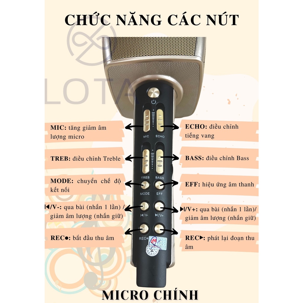 MIC KARAOKE BLUETOOTH YS-98 CÓ MIC PHỤ SONG CA kèm loa ghi âm micro kết nối với điện thoại không rè chống hú âm thanh ha