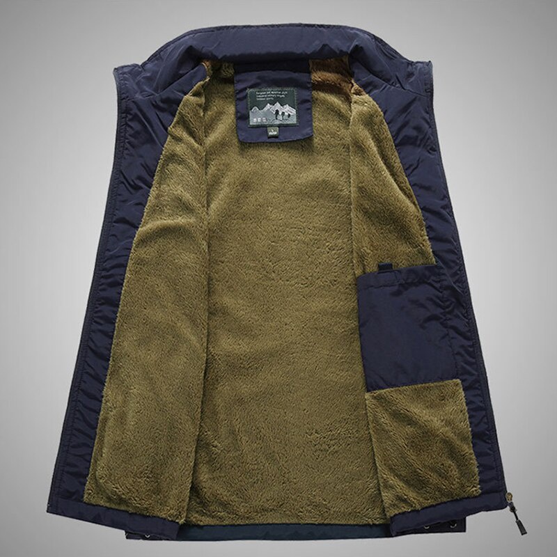 Áo Khoác Sát Nách Vải Lông Cừu Dày Dặn Giữ Ấm Thời Trang Thu Đông Cho Nam 5XL 2022