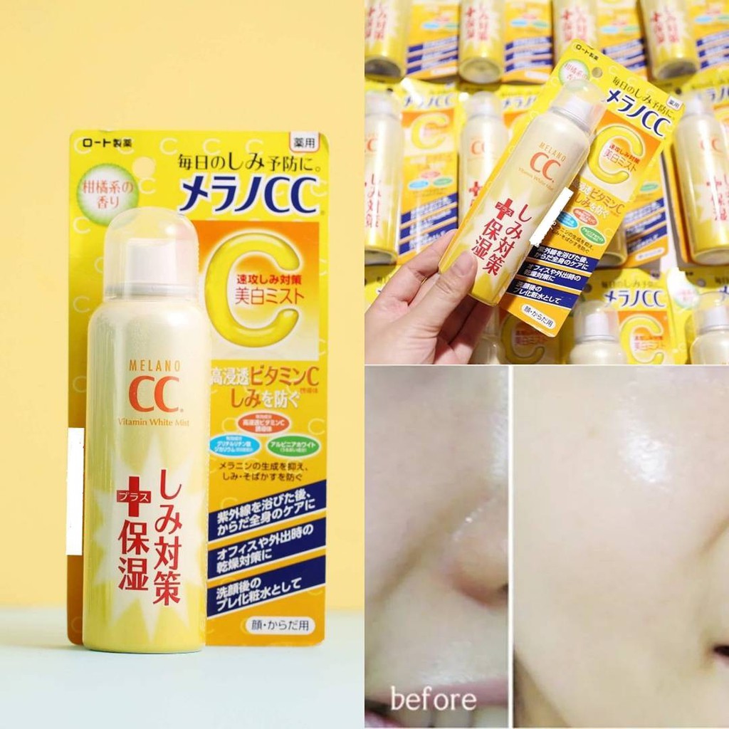 Xịt khoáng Rohto Melano CC Vitamin Whitening Mist 100g