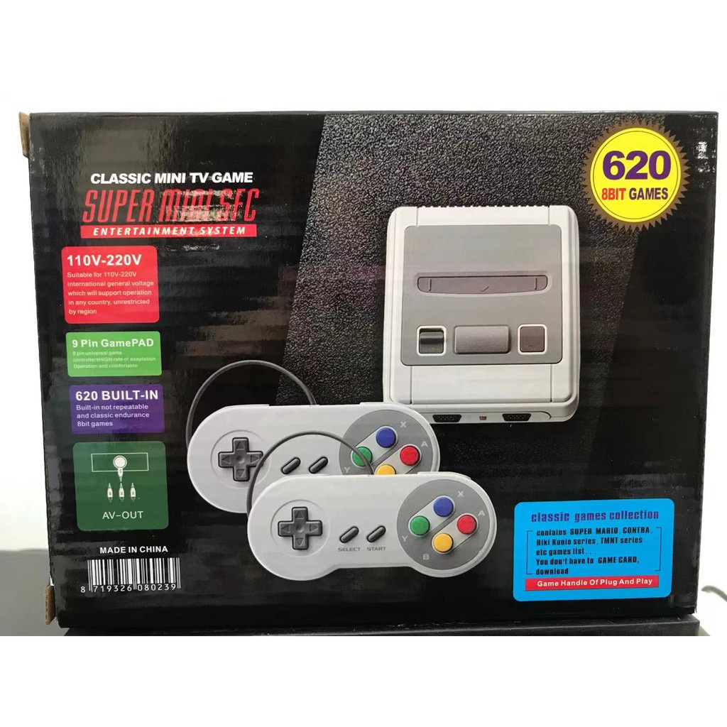 Máy Chơi Game Super Nintendo Mini Snes 8 Bit 620 Jogos Kiểu Cổ Điển