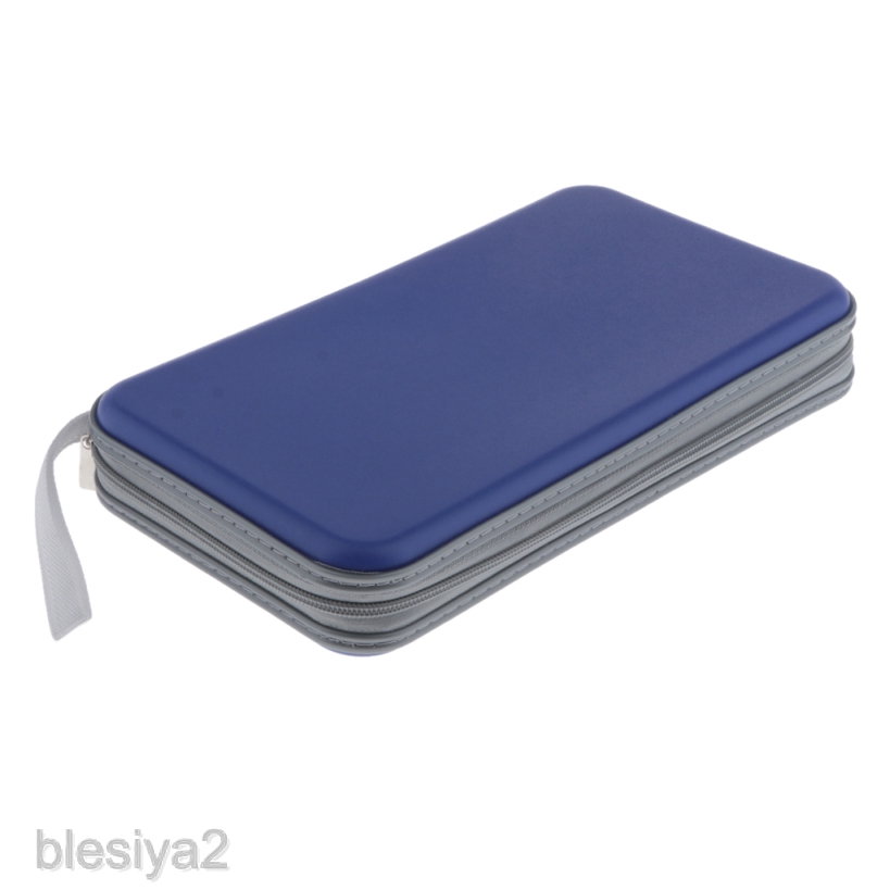 80 Capacity CD Disc Carry Case Holder DVD Protector Storage Bag Wallet Blue