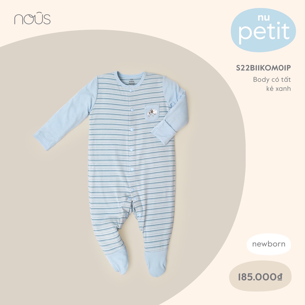 Bộ bodysuit cài thẳng cho bé sơ sinh Nous petit