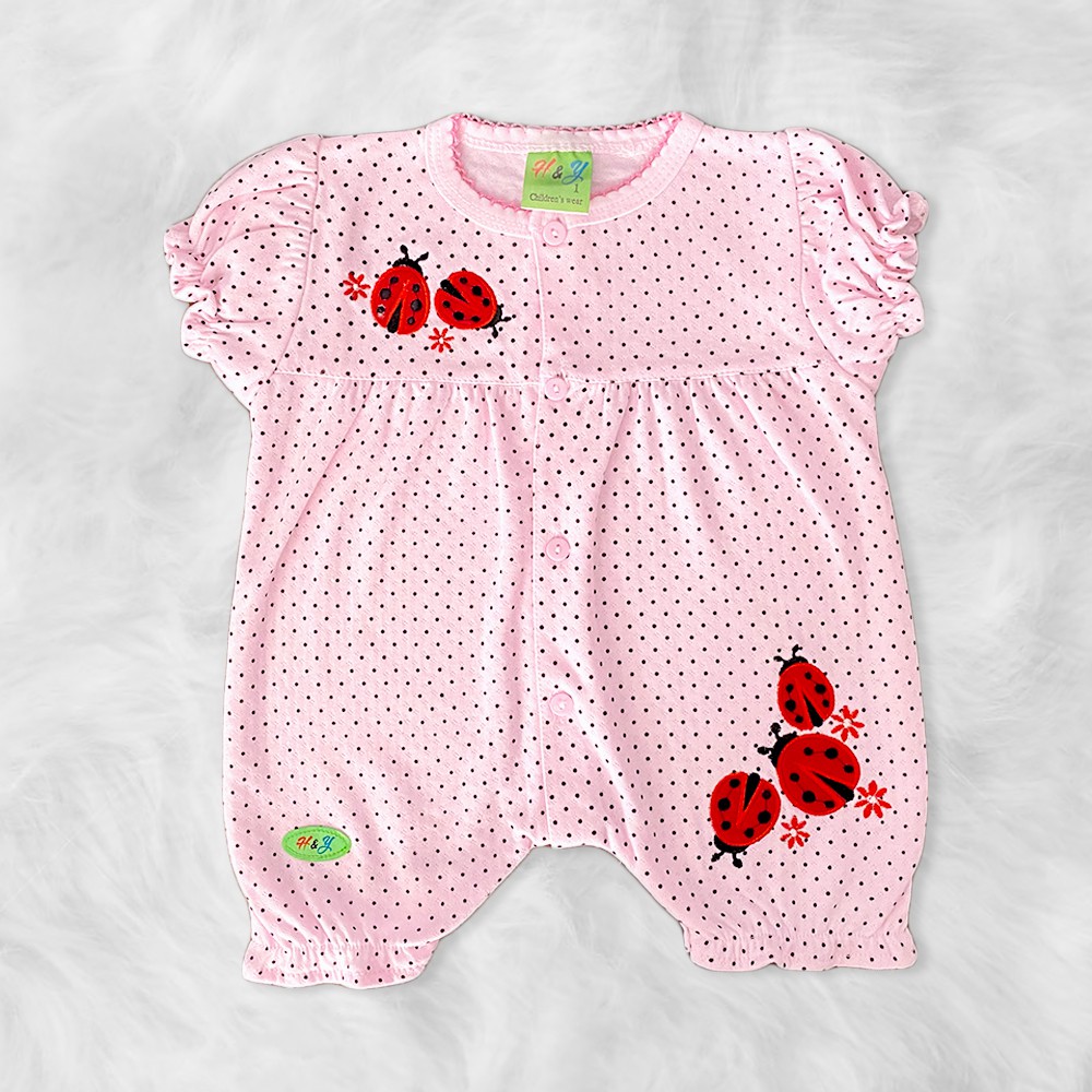 Bodysuit Sơ Sinh ngắn Cánh Cam chấm bi xinh xắn cho Bé Gái