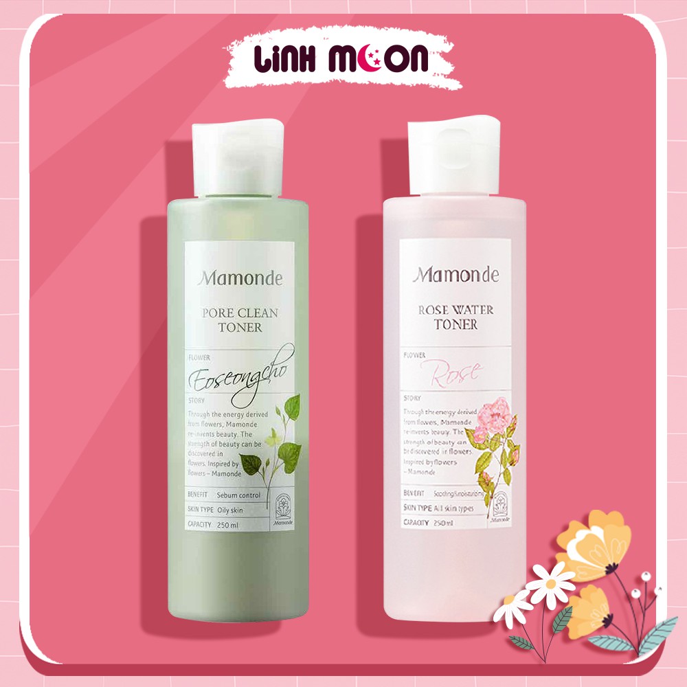 Nước hoa hồng Mamonde Toner 250ml - Cấp ẩm, kiềm dầu, se khít lỗ chân lông