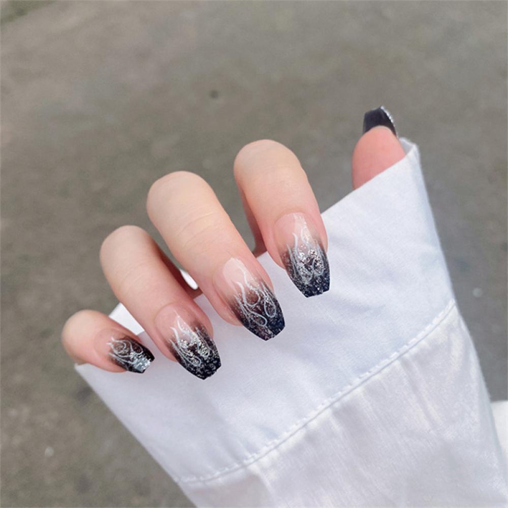 Set 24 Móng Tay Giả Nhiều Màu Sắc Có Thể Tháo Rời L6P5