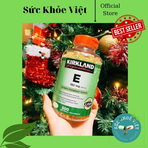 Viên uống Vitamin E 400IU Kirkland 500 Viên - Viên uống đẹp da VitaminE Kirkland 400 IU 180mg trắng da - SKU000015