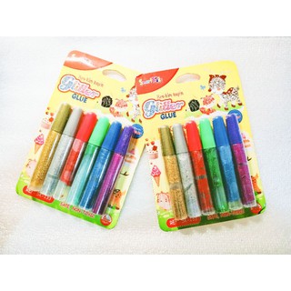 BỘ 2 Vỉ Keo Kim Tuyến Glitter Glue (vỉ 6 màu)