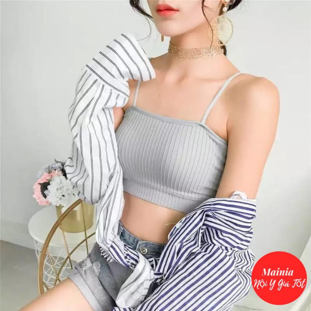 Áo Lót Bra Quây Hai Dây Chất Cotton Co Giãn Mặc Cực Mát Thoải Mái Áo Tập Gym Yoga Loại 1 Mainia Shop ☝️