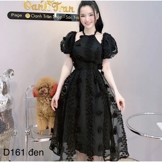 Đầm xòe hoa nổi D161