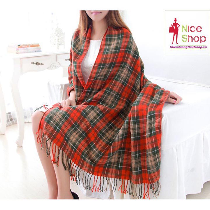 Chiếc khăn gió ấm màu caro nhỏ trẻ trung nữ tính, chất liệu mềm mịn - TT0263
