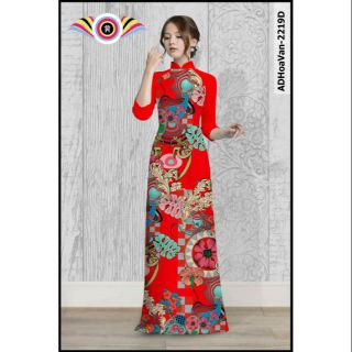 ÁO DÀI HỌA TIẾT THỔ CẨM IN 3D VẢI LỤA CO DÃN #ADHV