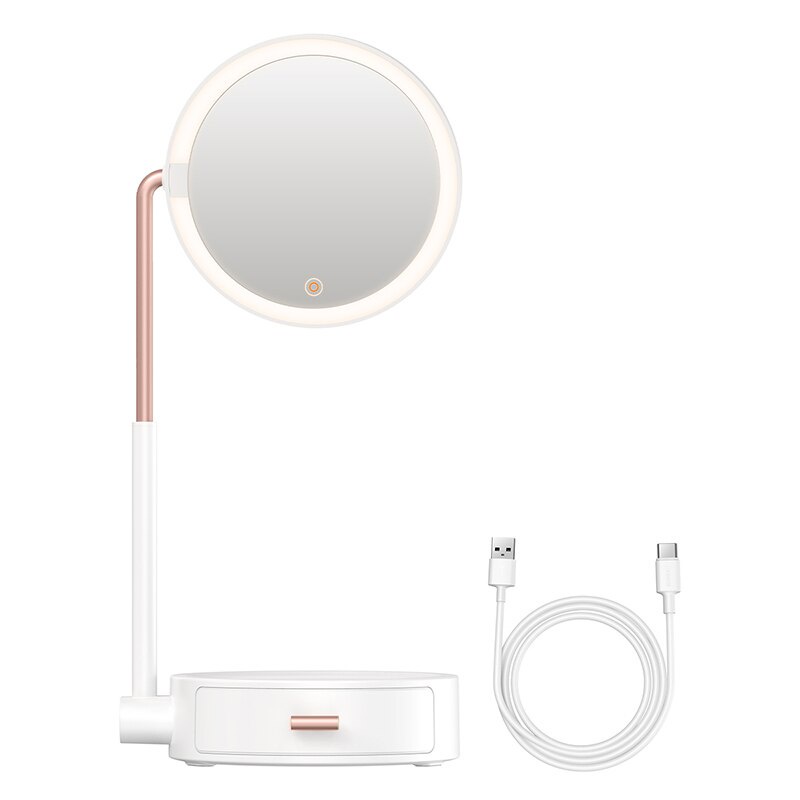 Gương Trang Điểm Baseus Smart Beauty Tích Hợp Đèn Led với hộp lưu trữ Để Bàn Tiện Dụng