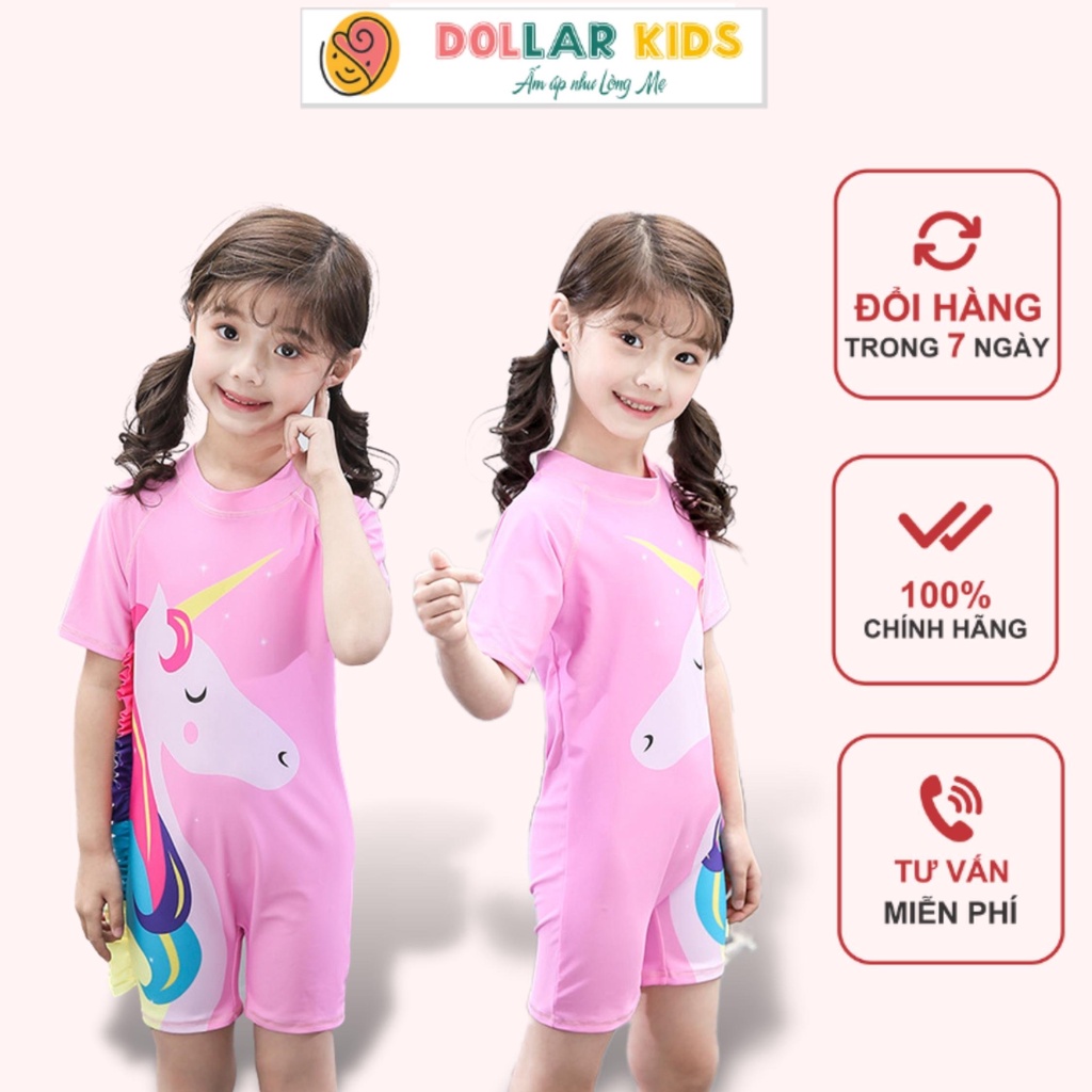 Bộ Đồ Bơi Cho Bé Gái Dollarkids In hình ngựa Unicor màu Hồng Dễ Thương