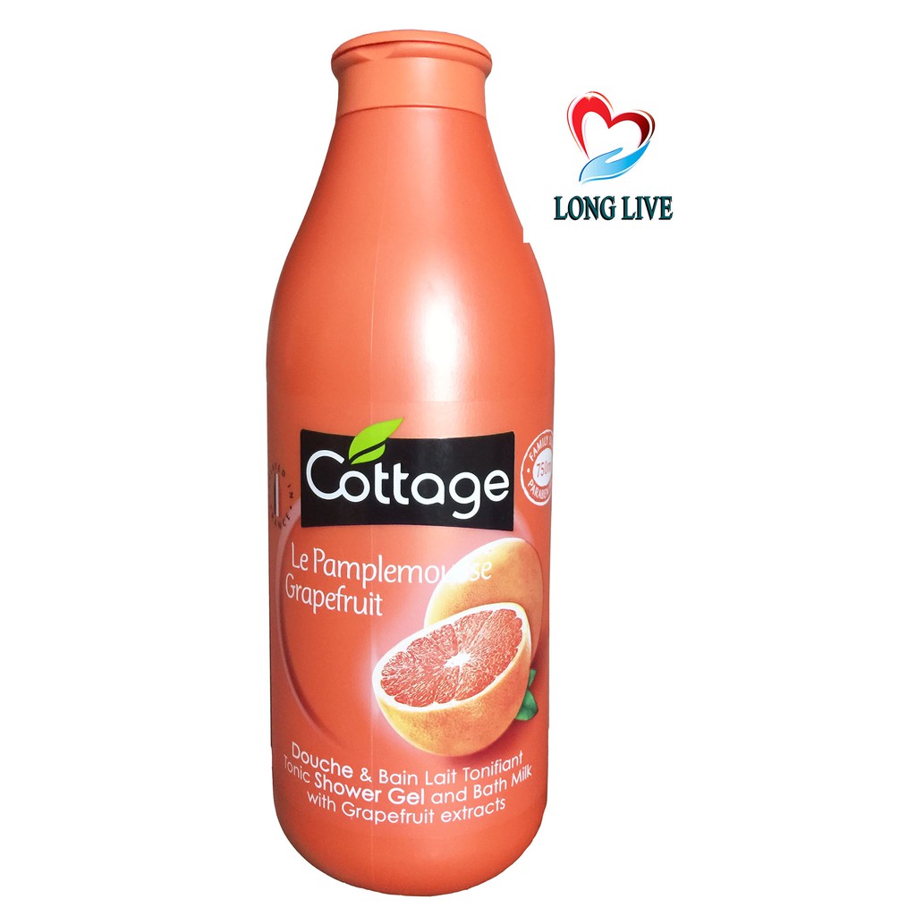 Sữa tắm hương bưởi hồng Cottage Le Pamplemousse Grapefruit 750ml - nhập khẩu Pháp