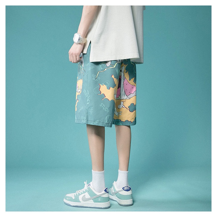 Quần Short Đi Biển Dáng Rộng Cỡ Lớn Vải Lụa Mát Nhanh Khô Thời Trang Mùa Hè Cho Nam