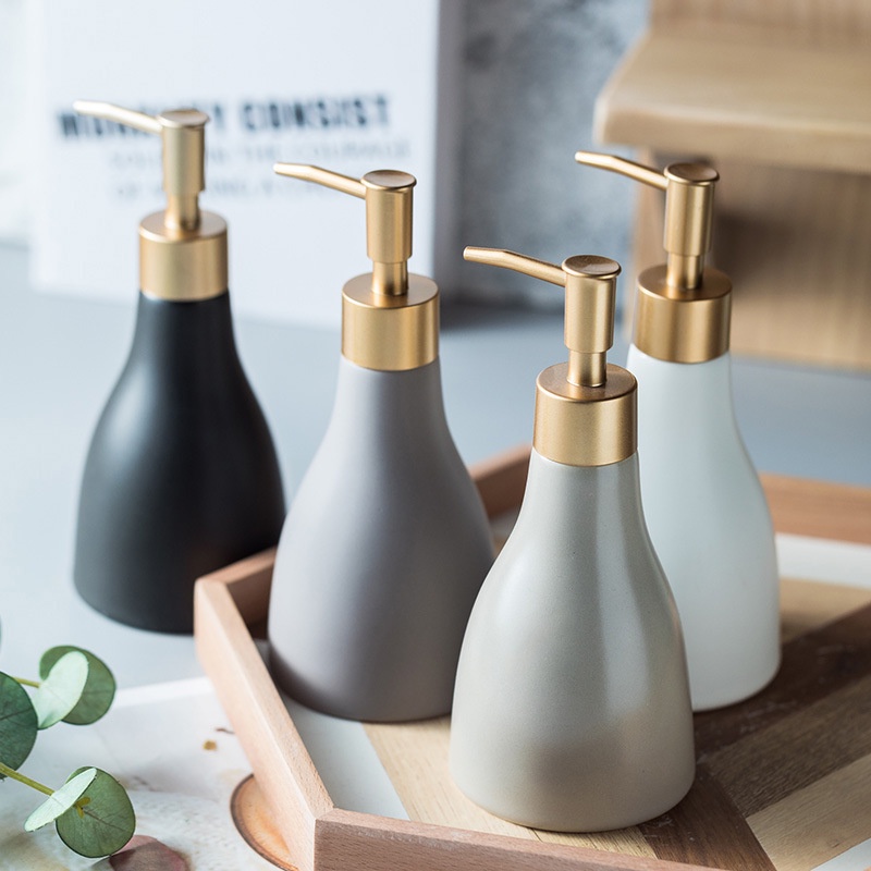 Bình Sứ Đựng Dầu Gội/Xà Phòng Dung Tích 250Ml Tiện Dụng