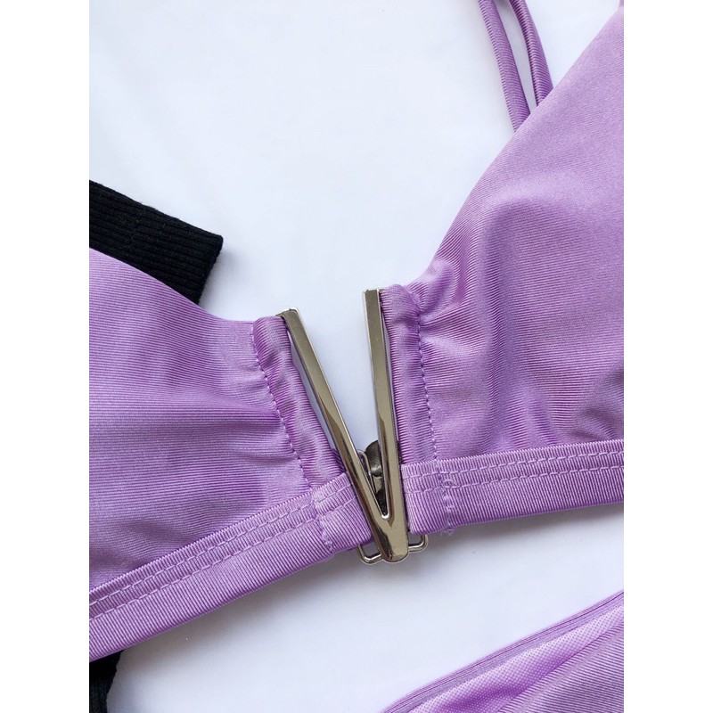 [BKN1055] &lt;ÂU&gt; SET BIKINI CỔ V TÍM LILAC