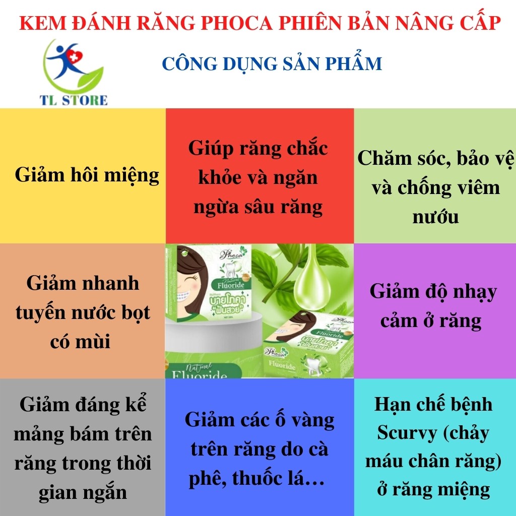 Kem đánh răng thảo dược Phoca phiên bản mới - cam kết chuẩn hàng Thái Lan