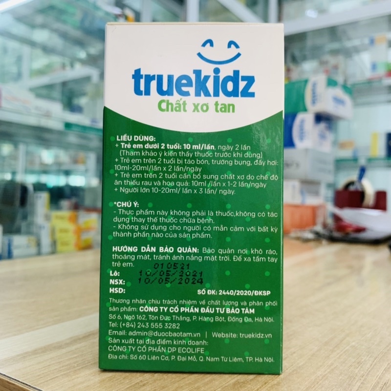 Truekidz Chất Xơ Tan- Bổ Sung Chất Sơ Tự Nhiên Giảm Táo Bón