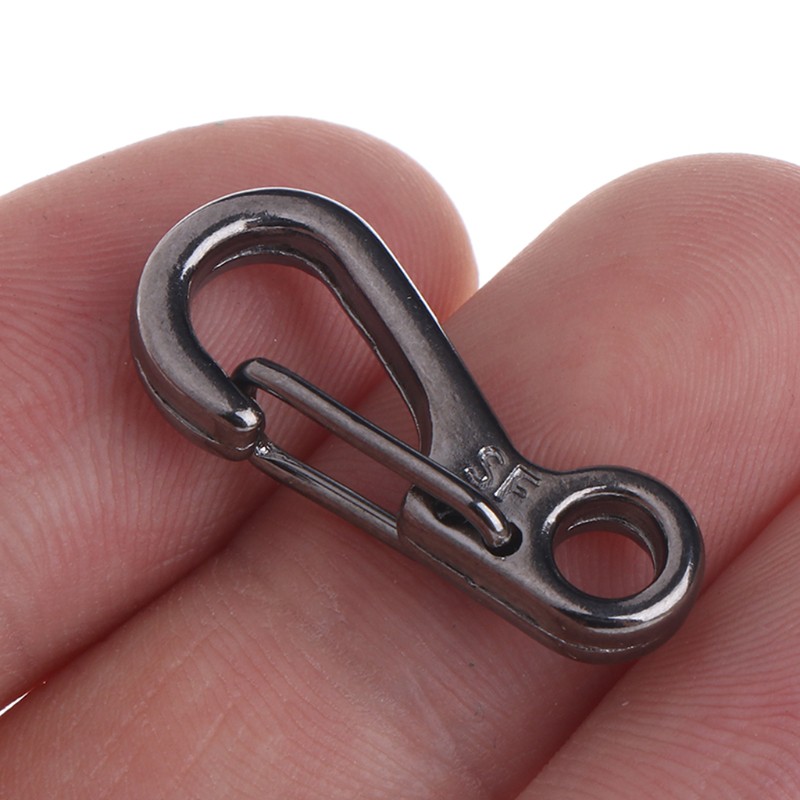 10PCS Mini SF Carabiner Key Ring Survival Tactical Gear Keychain Spring Hook