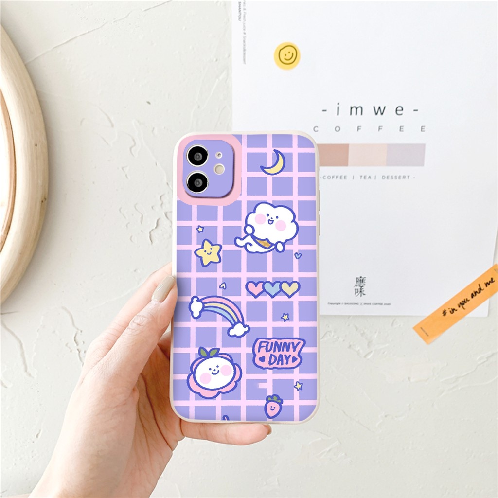 Ốp Lưng vuông Iphone hoạt hình funny day Ốp Iphone 13 pro max 12 pro 11 Pro Max 6 6s 7 8 Plus XR X XS MAX 13