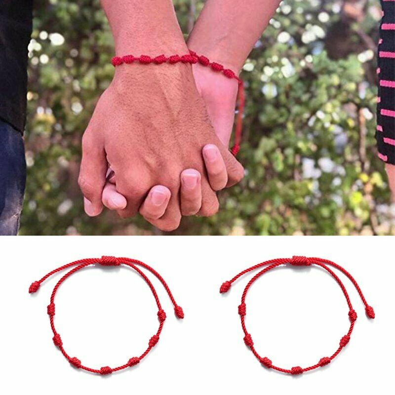 Bộ 2 Vòng Tay Dây Đỏ May Mắn 7 Nút Bảo Vệ Giá Rẻ Kabbalah