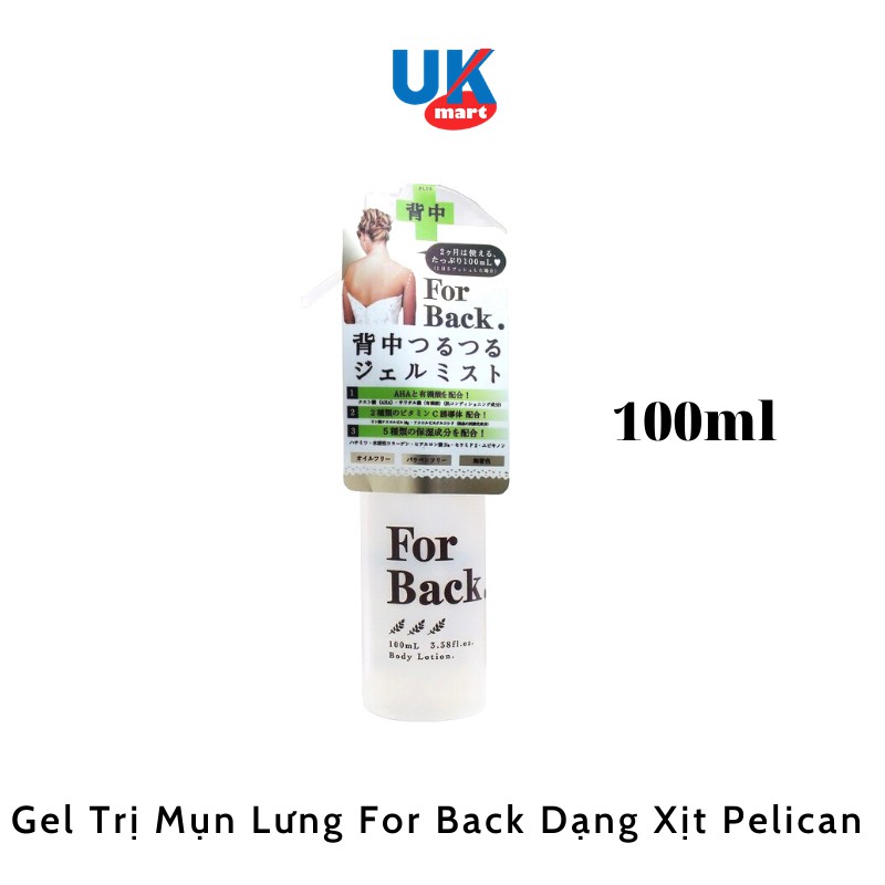 Xịt Mụn Lưng Pelican For Back Medicated Body Lotion 100ml