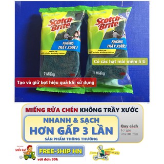 Miếng rửa chén không trầy xước Scotch-Brite có các hạt mài mềm liti