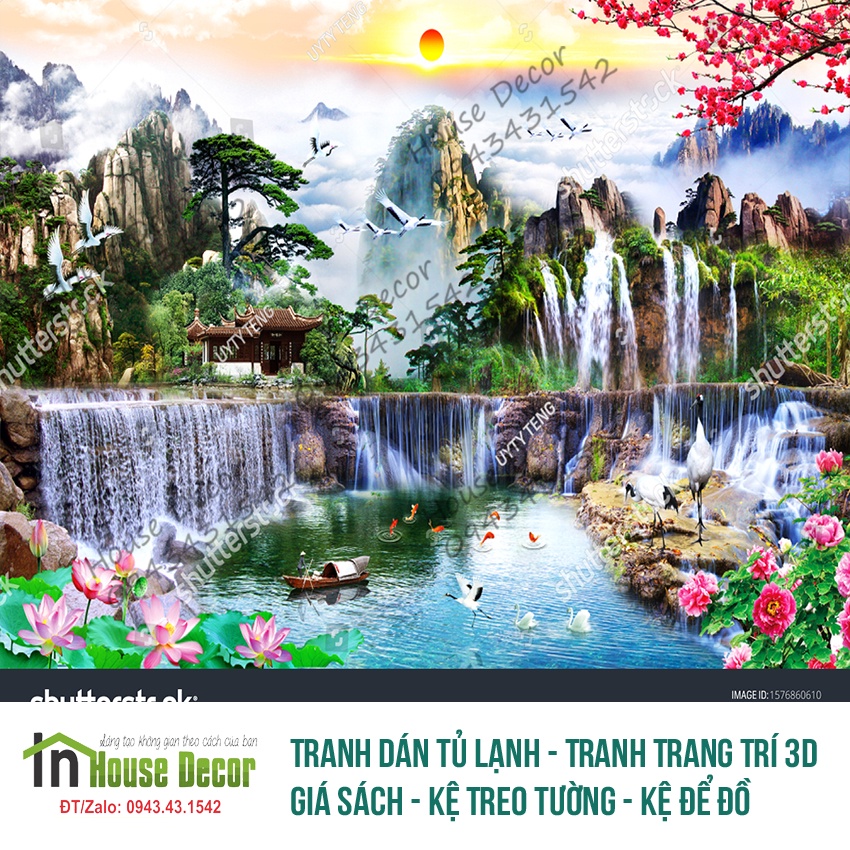 Tranh Dán Tường 3d Phòng Khách, phòng ngủ hiện đại - Đã tích hợp sẵn keo- 1576860610