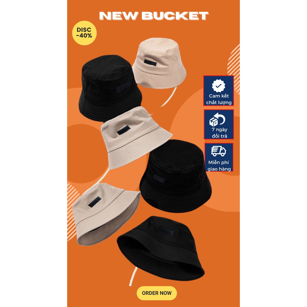 Mũ Bucket trơn vành cụp cao cấp Phong cách Unisex cho nam nữ